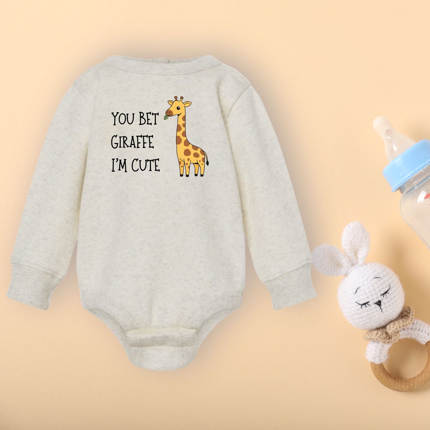 You Bet Giraffe I'm Cute - Infant Long Sleeve Fleece Bodysuit