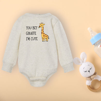 You Bet Giraffe I'm Cute - Infant Long Sleeve Fleece Bodysuit