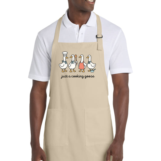 Just a Cooking Goose - Port Authority® Full-Length Apron with Pockets