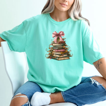 BOOK CHRISTMAS TREE - Comfort Colors ® Heavyweight Ring Spun Tee
