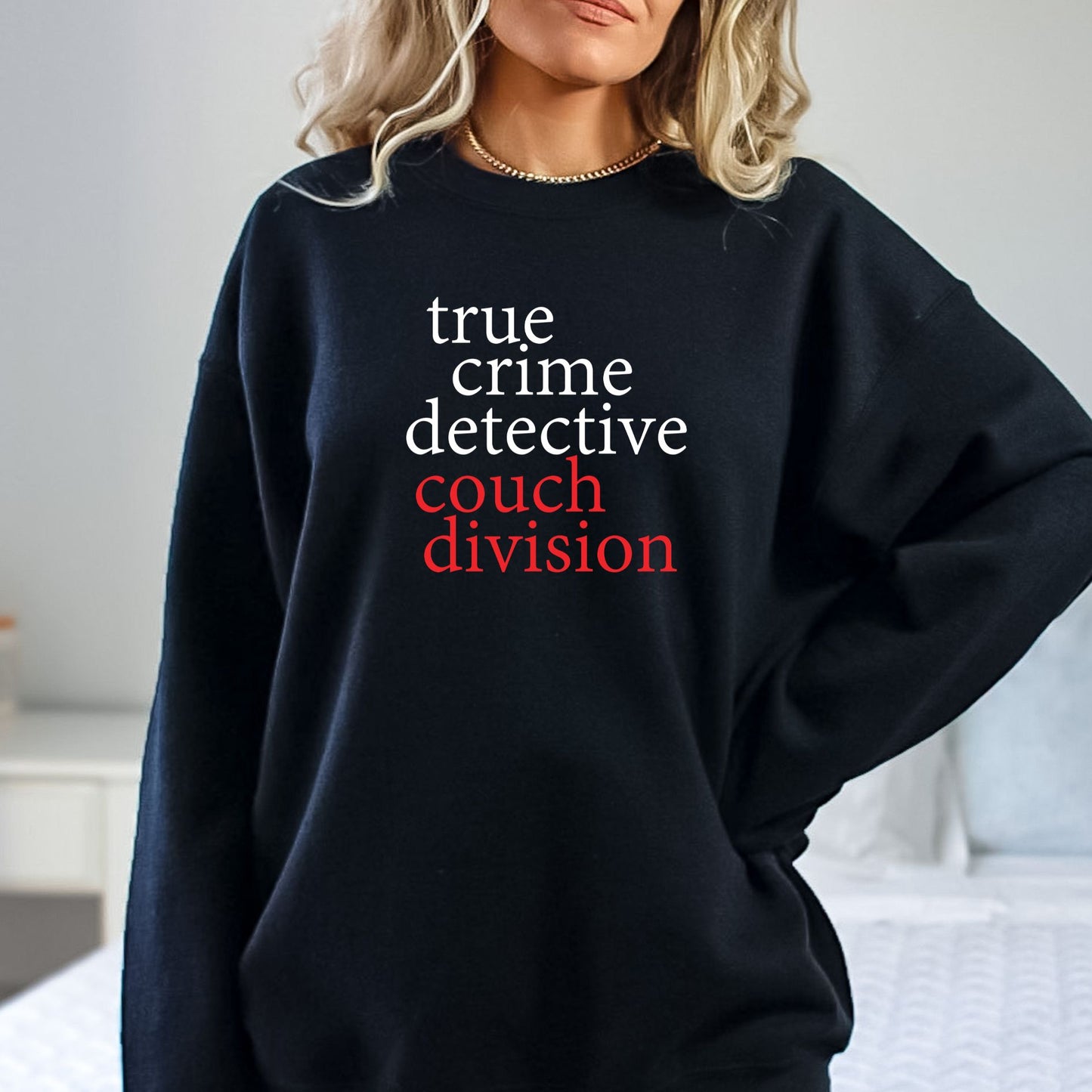True Crime Detective - Couch Division - Heavy Blend Unisex Crewneck Sweatshirt