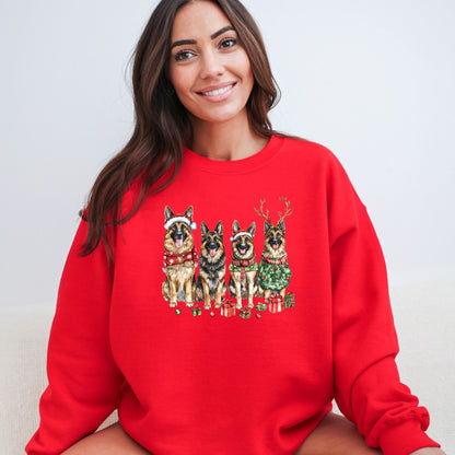 Merry Pups Holiday Sweatshirt – Festive German Shepherds