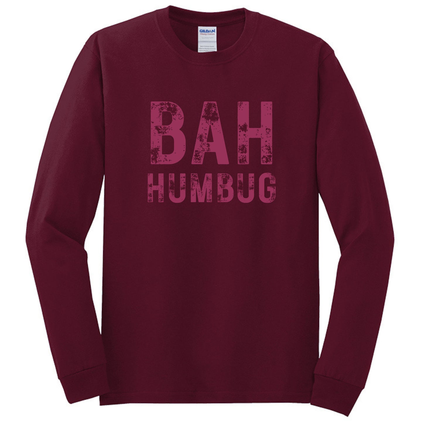BAH HUMBUG Distressed Top - Available in short sleeve, long sleeve, crewneck or hoodie