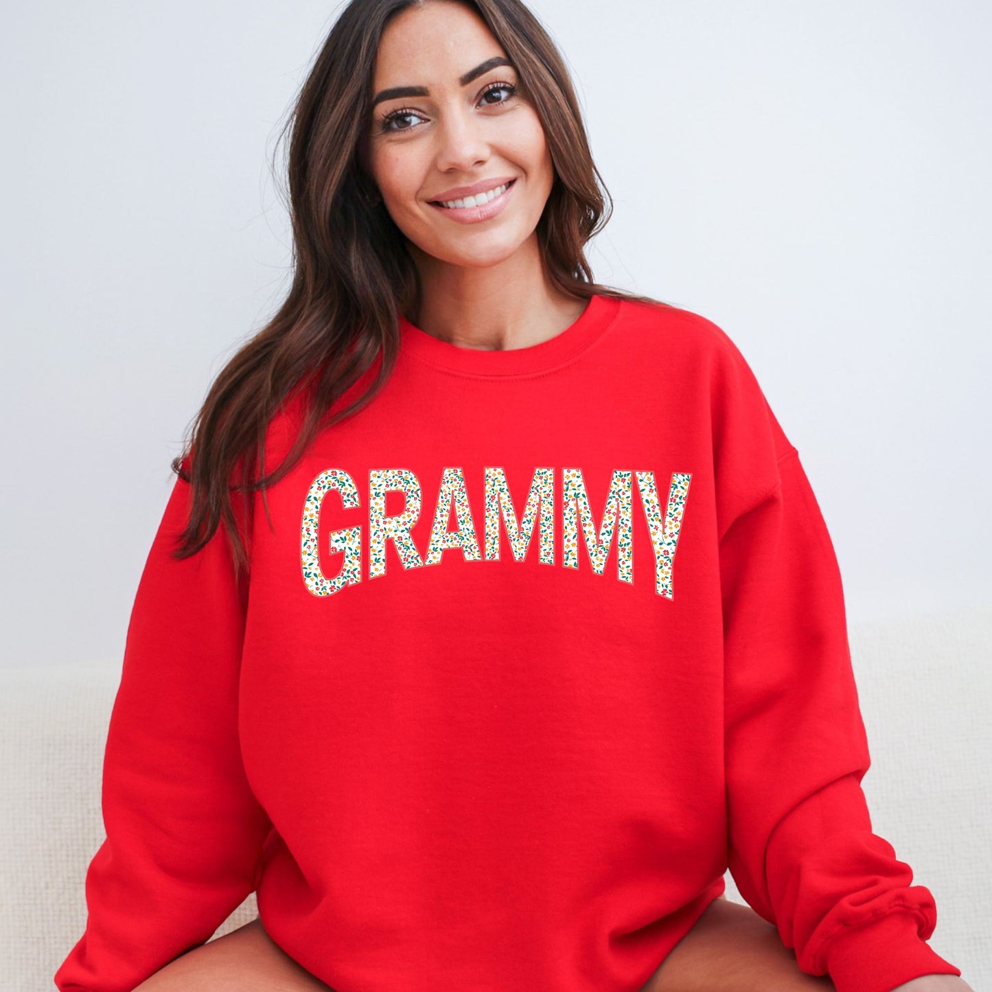 Tiny Flowers Heavy Blend Crewneck for Grandma - Choice of Name and Flowers