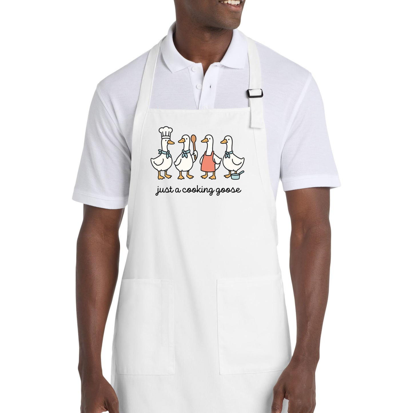 Just a Cooking Goose - Port Authority® Full-Length Apron with Pockets