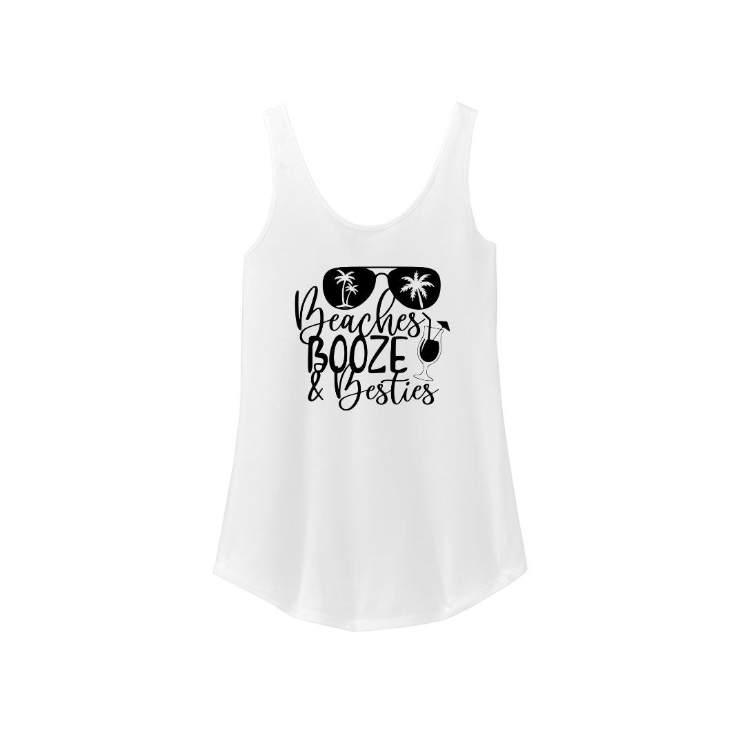 Beaches Booze &amp; Besties - Camiseta sin mangas divertida para mujer