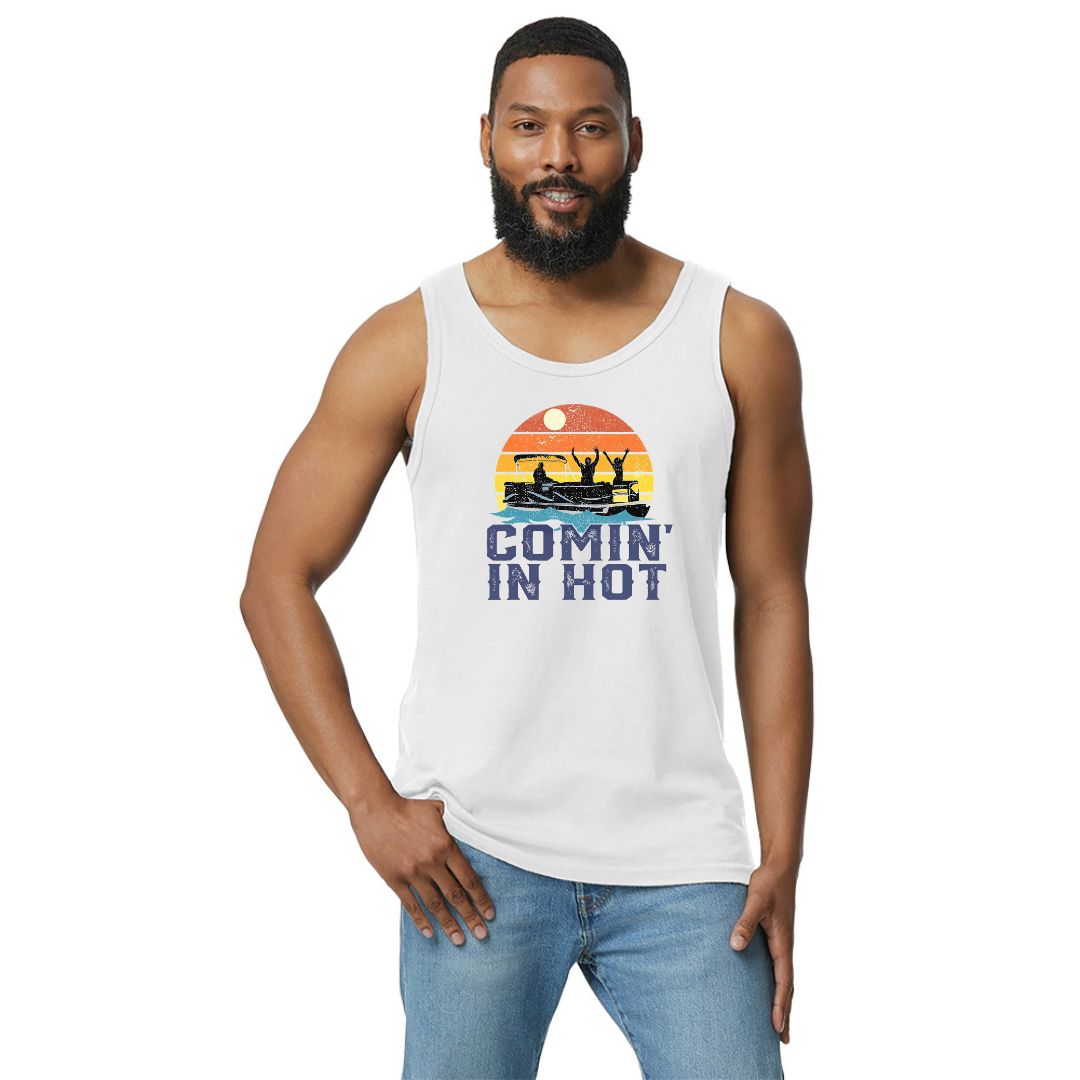 ¡LLEGA CALIENTE! - Camiseta o tanque divertido Pontoon Boat - Disponible en hombres o mujeres