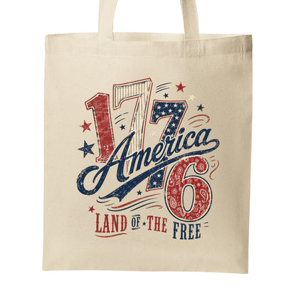 Patriotic Canvas Tote Bag