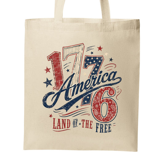 Patriotic Canvas Tote Bag