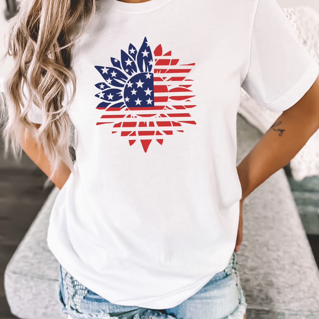 Tee-shirt ou débardeur drapeau tournesol - USA