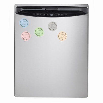 Clean/Dirty Dishwasher Magnet - 2.95" round - various colors and floral designs