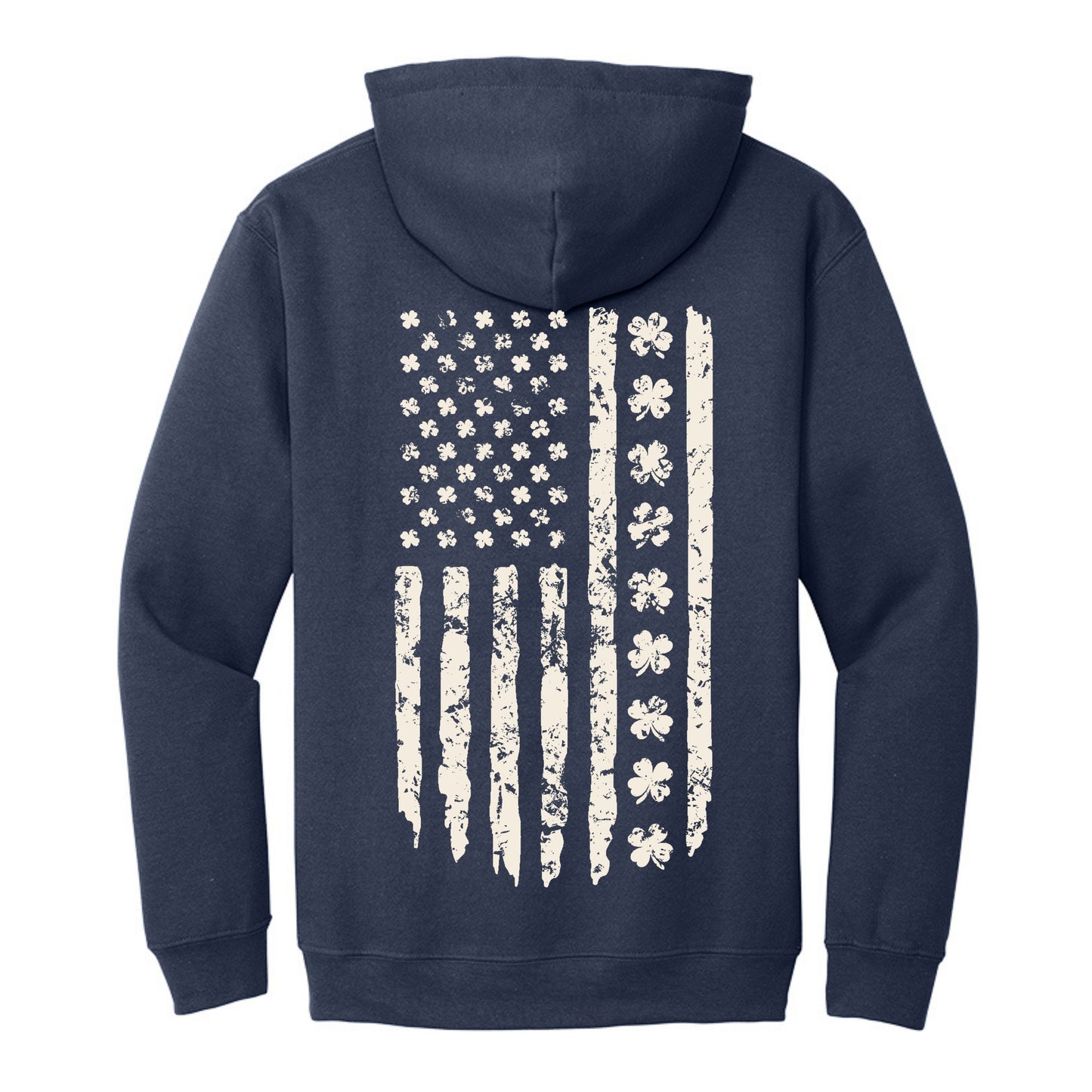 Shamrock Distressed American Flag - Gildan Heavy Blend Hoodie