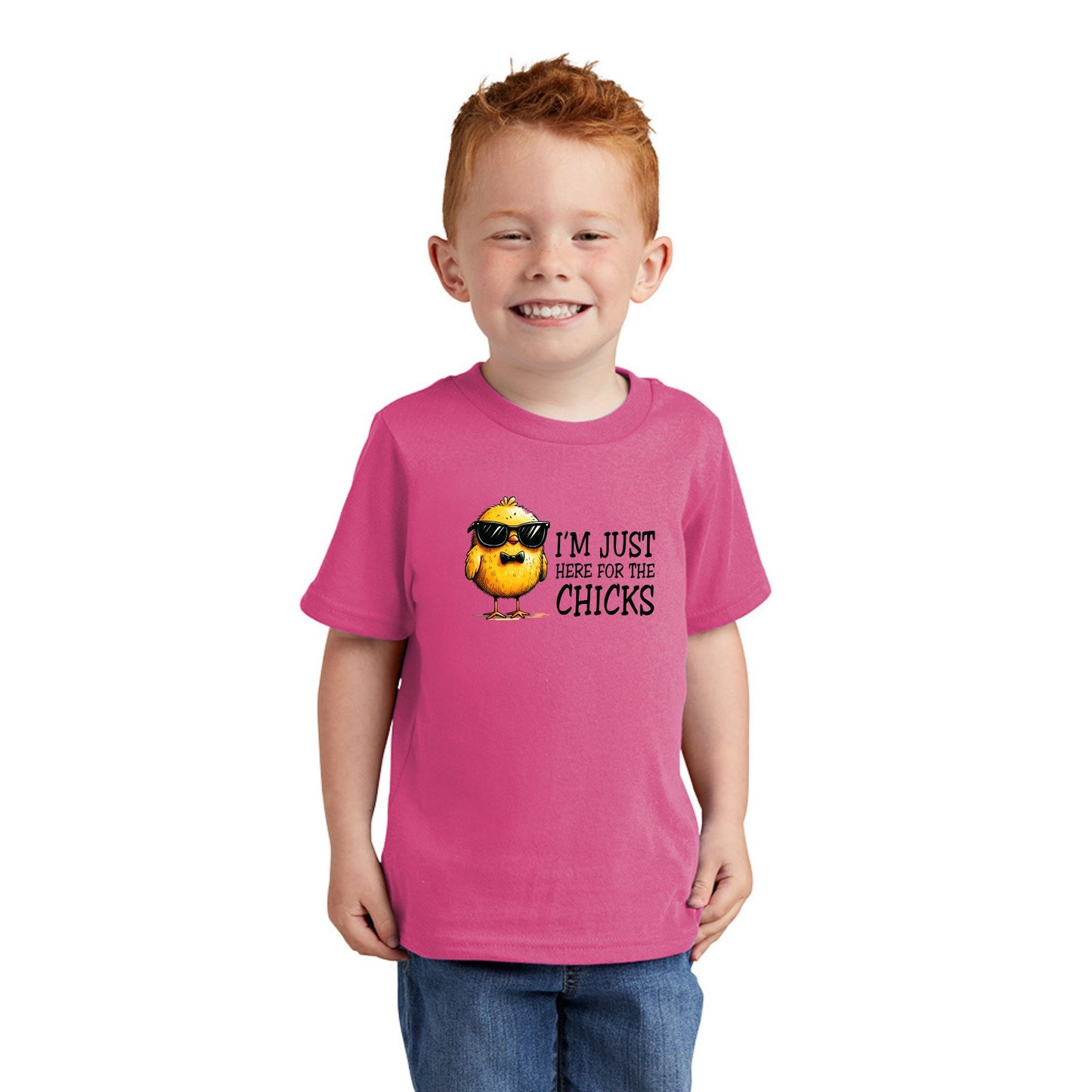 I'm just here for the Chicks - Fun Chick Themed Toddler T-shirt