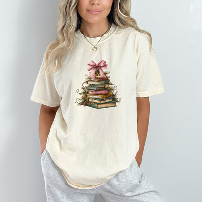 BOOK CHRISTMAS TREE - Comfort Colors ® Heavyweight Ring Spun Tee