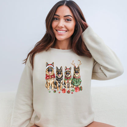 Merry Pups Holiday Sweatshirt – Festive German Shepherds
