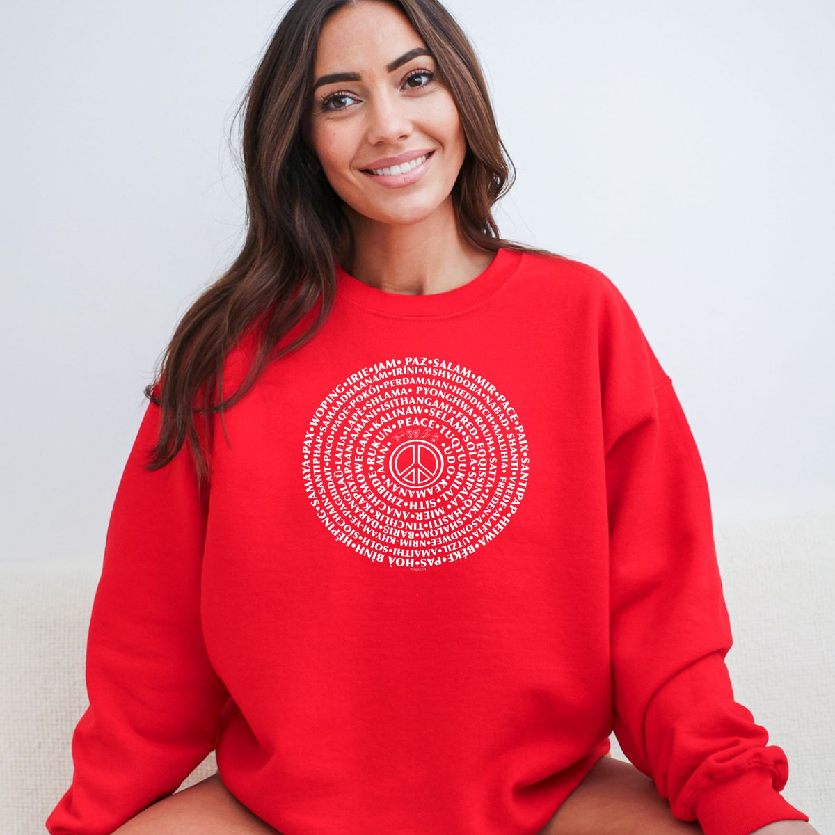 Can You Say PEACE - Gildan Crewneck - artwork designed by Cynthia NeJame
