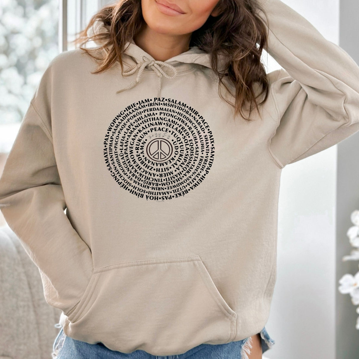 Can you say PEACE - Gildan Heavy Blend Hoodie - artwork designed by Cynthia NeJame