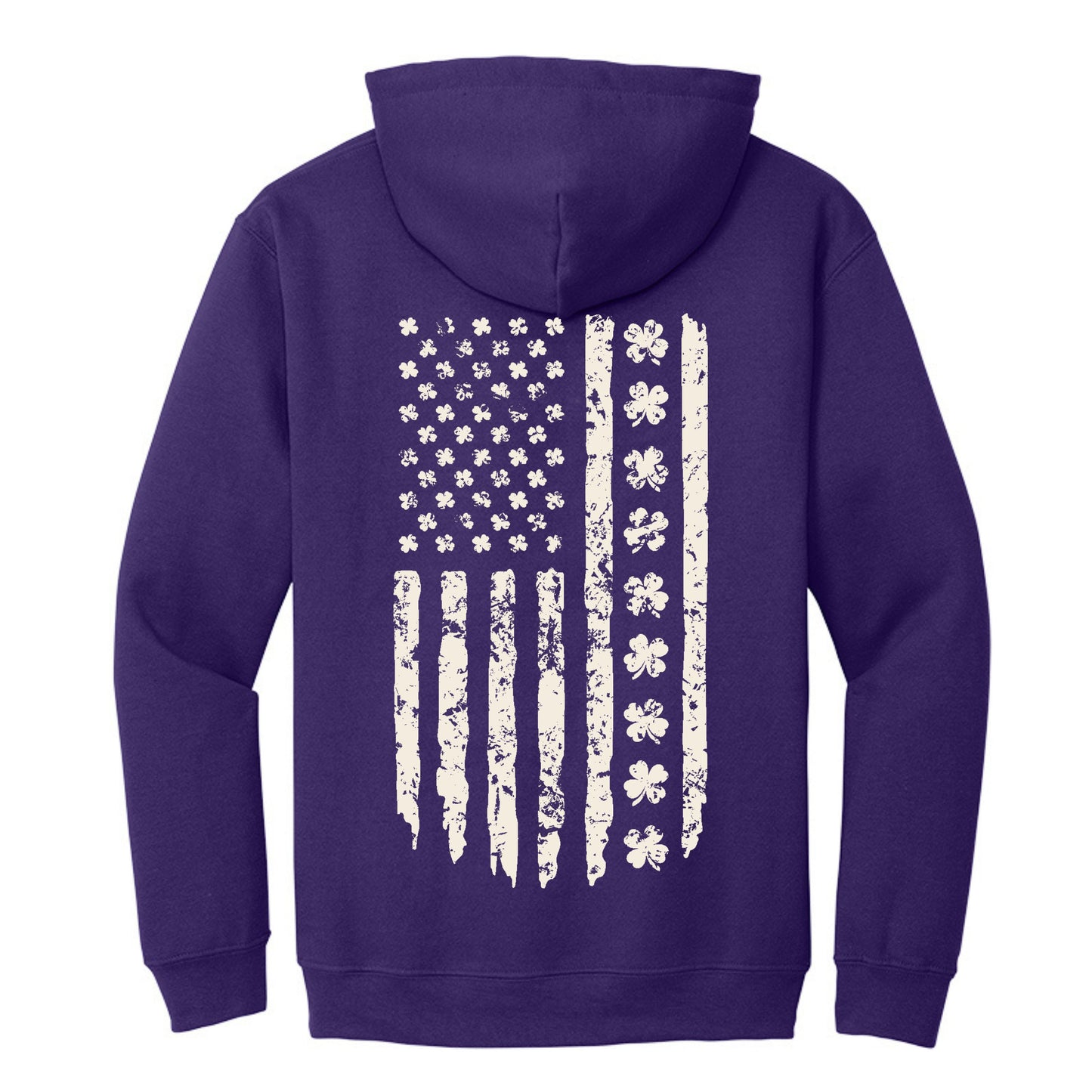 Shamrock Distressed American Flag - Gildan Heavy Blend Hoodie