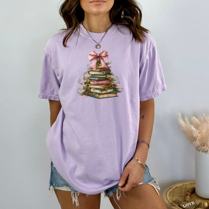 BOOK CHRISTMAS TREE - Comfort Colors ® Heavyweight Ring Spun Tee
