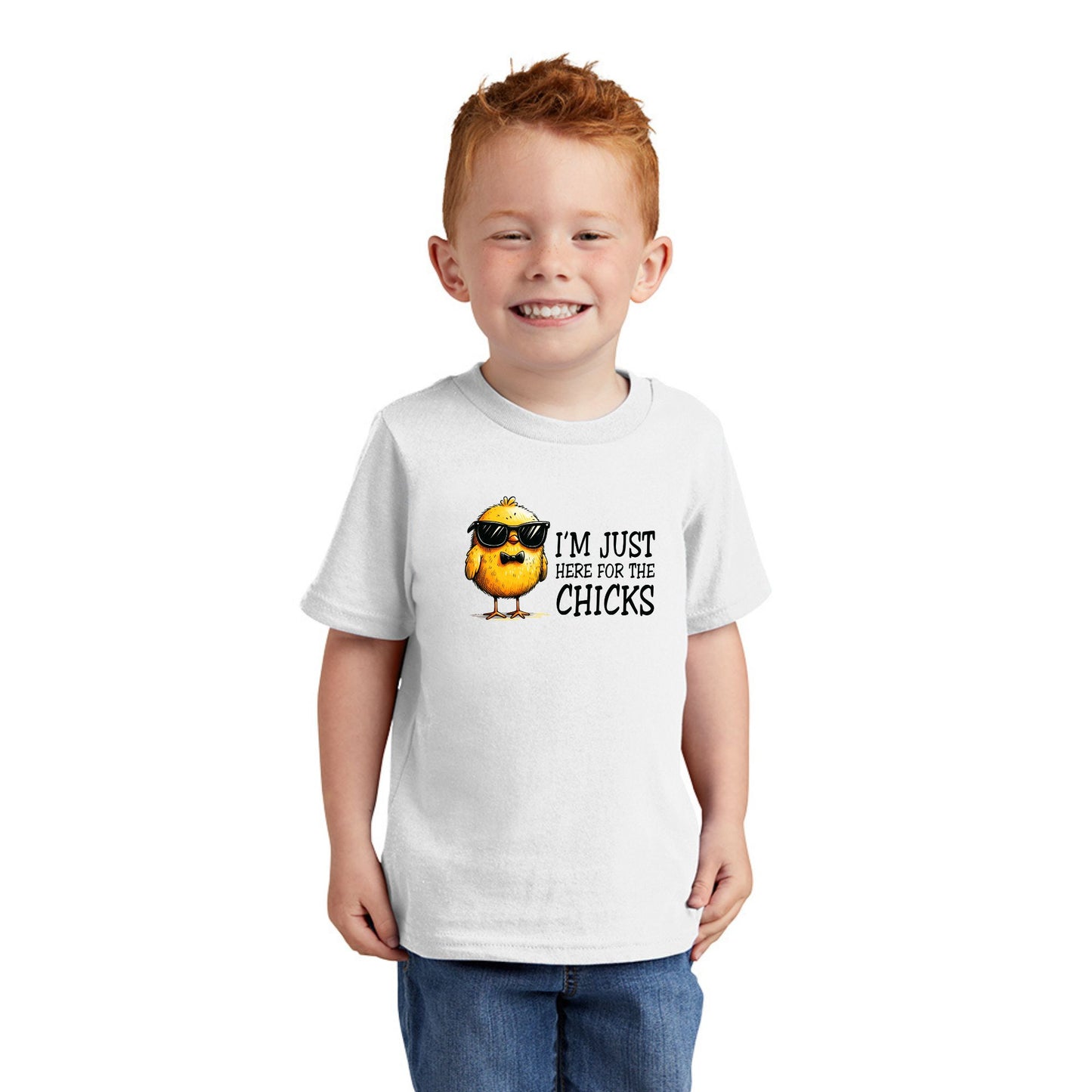 I'm just here for the Chicks - Fun Chick Themed Toddler T-shirt