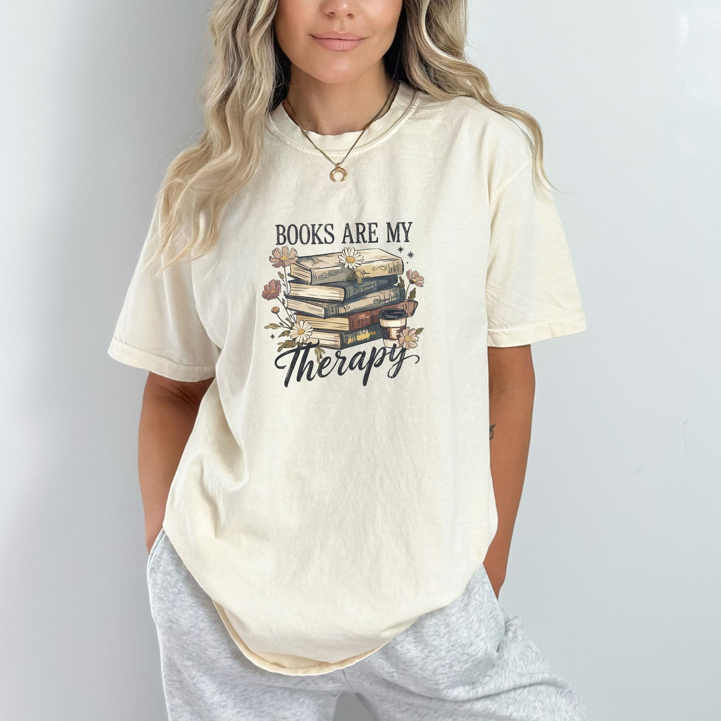 Books are my Therapy - Comfort Colors ® Heavyweight Ring Spun T-shirt