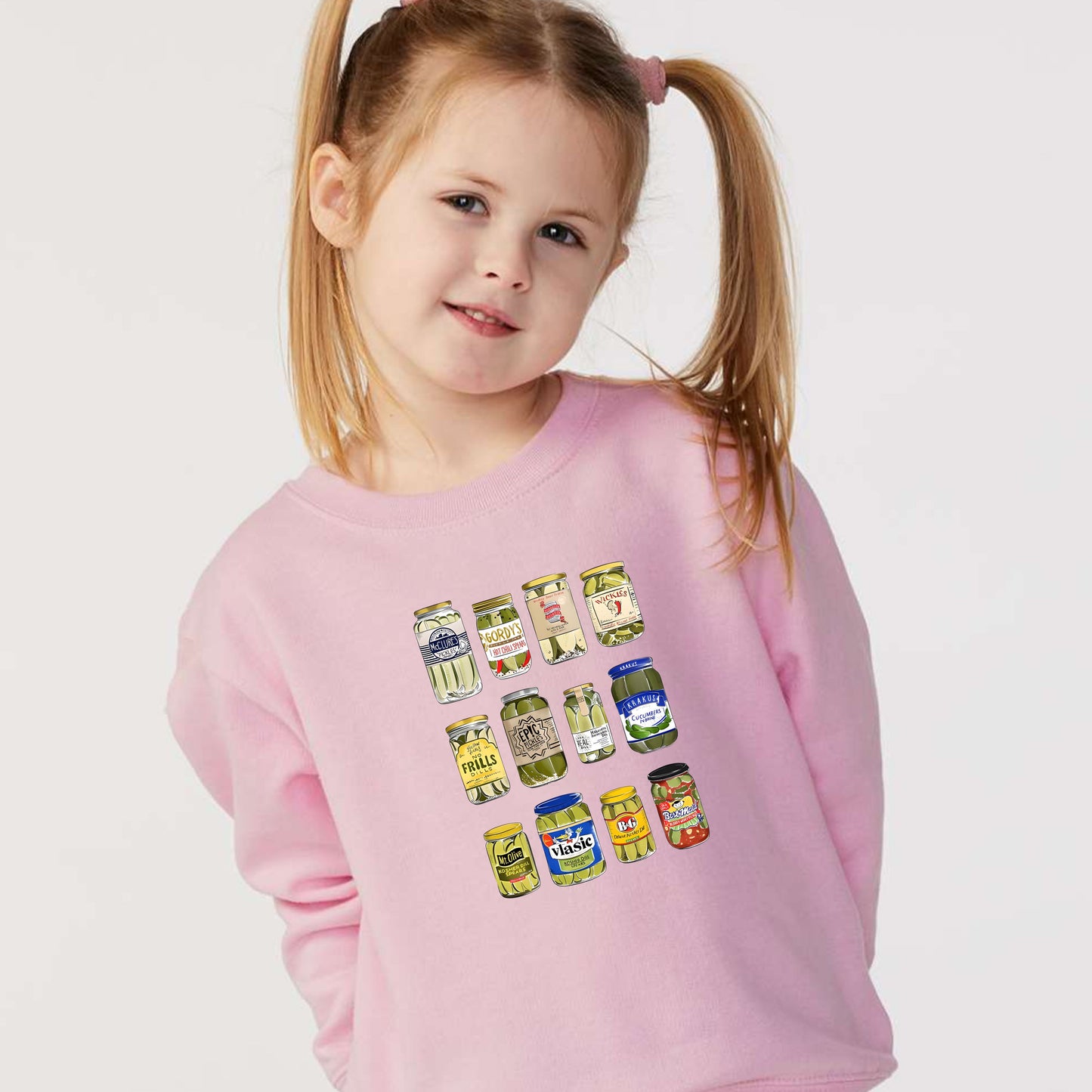 Pickle Jar Drawing Toddler Fleece Crewneck Sweatshirt - For Pickle Lovers Only