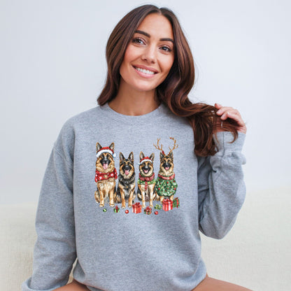 Merry Pups Holiday Sweatshirt – Festive German Shepherds