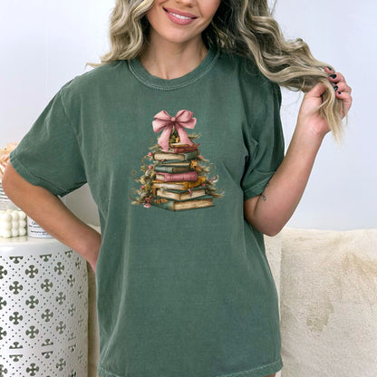BOOK CHRISTMAS TREE - Comfort Colors ® Heavyweight Ring Spun Tee