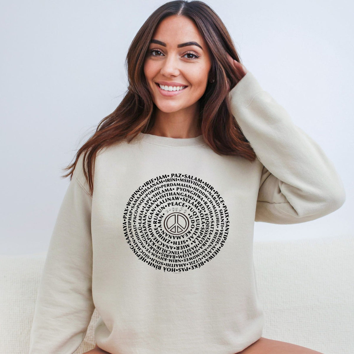 Can You Say PEACE - Gildan Crewneck - artwork designed by Cynthia NeJame