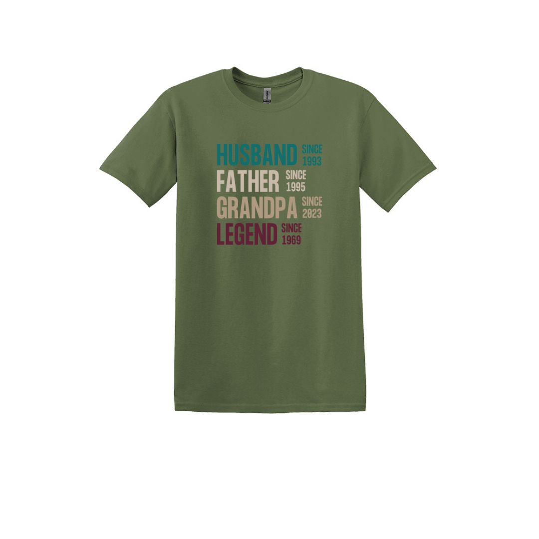 Mari, Père, Grand-père, Légende - T-shirt doux unisexe adulte 