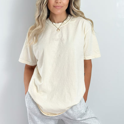 MAMA Minimalist Monochrome Embroidered Comfort Colors® T-Shirt
