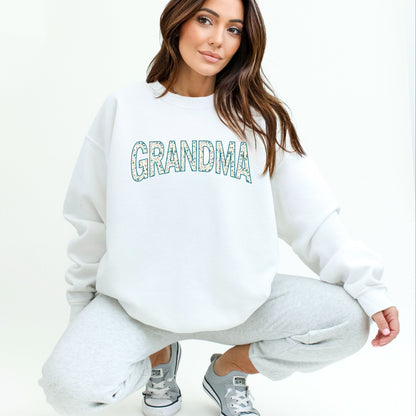 Tiny Flowers Heavy Blend Crewneck for Grandma - Choice of Name and Flowers