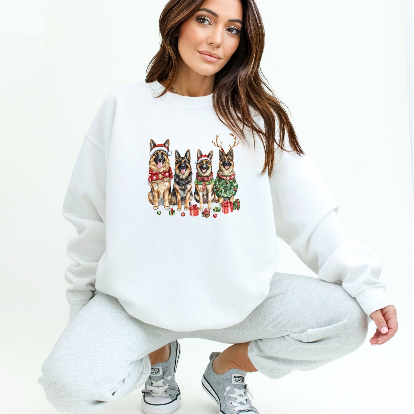 Merry Pups Holiday Sweatshirt – Festive German Shepherds