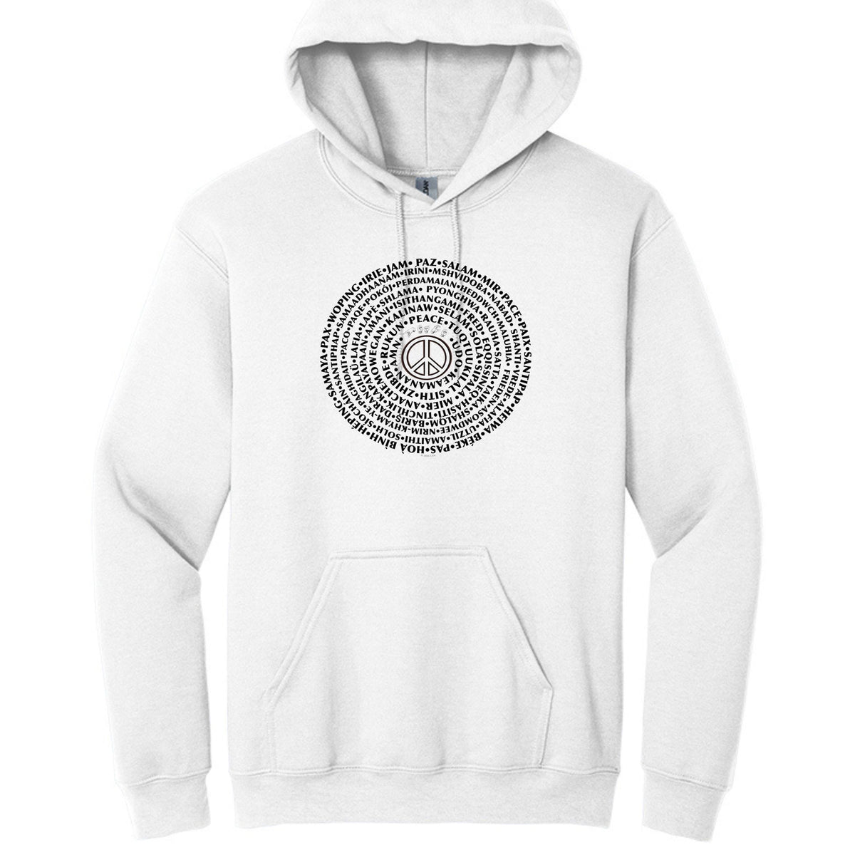 Can you say PEACE - Gildan Heavy Blend Hoodie - artwork designed by Cynthia NeJame