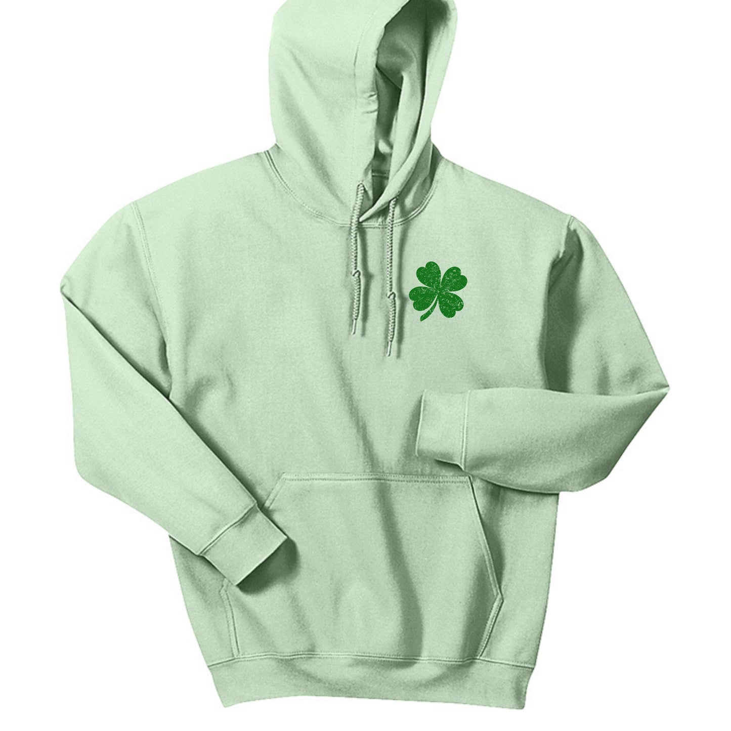 Shamrock Distressed American Flag - Gildan Heavy Blend Hoodie