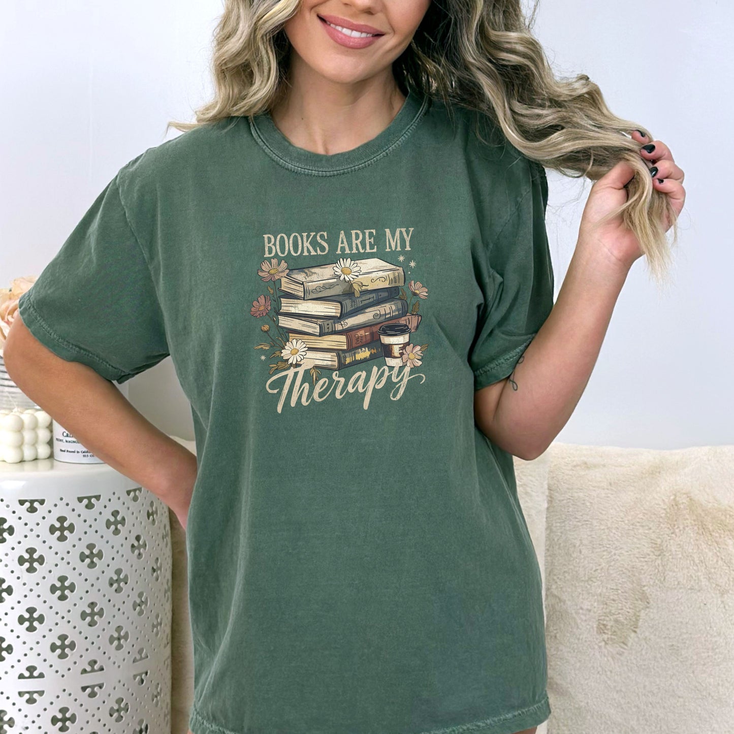 Books are my Therapy - Comfort Colors ® Heavyweight Ring Spun T-shirt