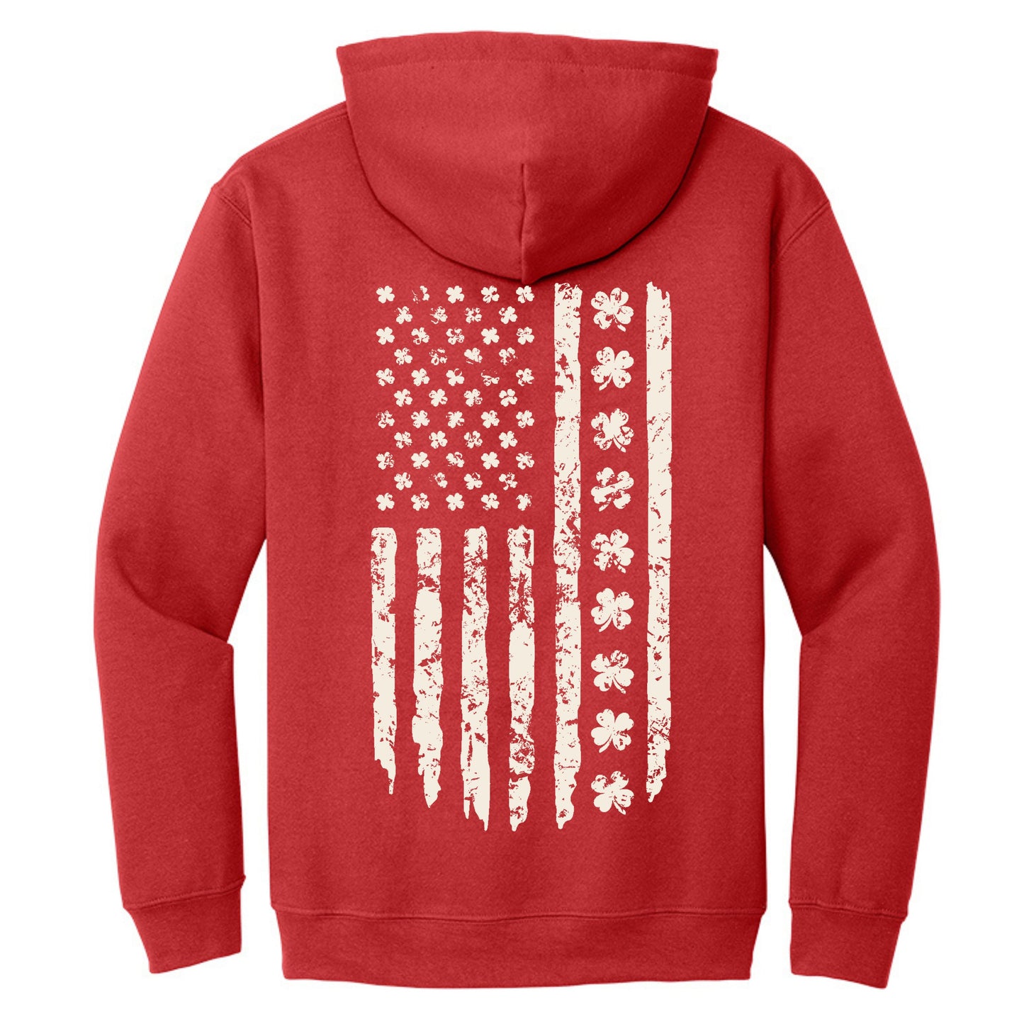 Shamrock Distressed American Flag - Gildan Heavy Blend Hoodie