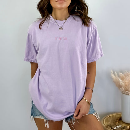 MAMA Minimalist Monochrome Embroidered Comfort Colors® T-Shirt