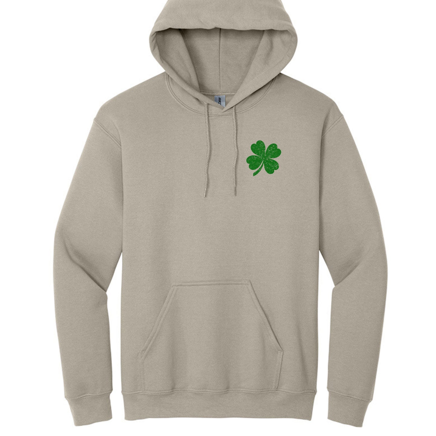 Shamrock Distressed American Flag - Gildan Heavy Blend Hoodie