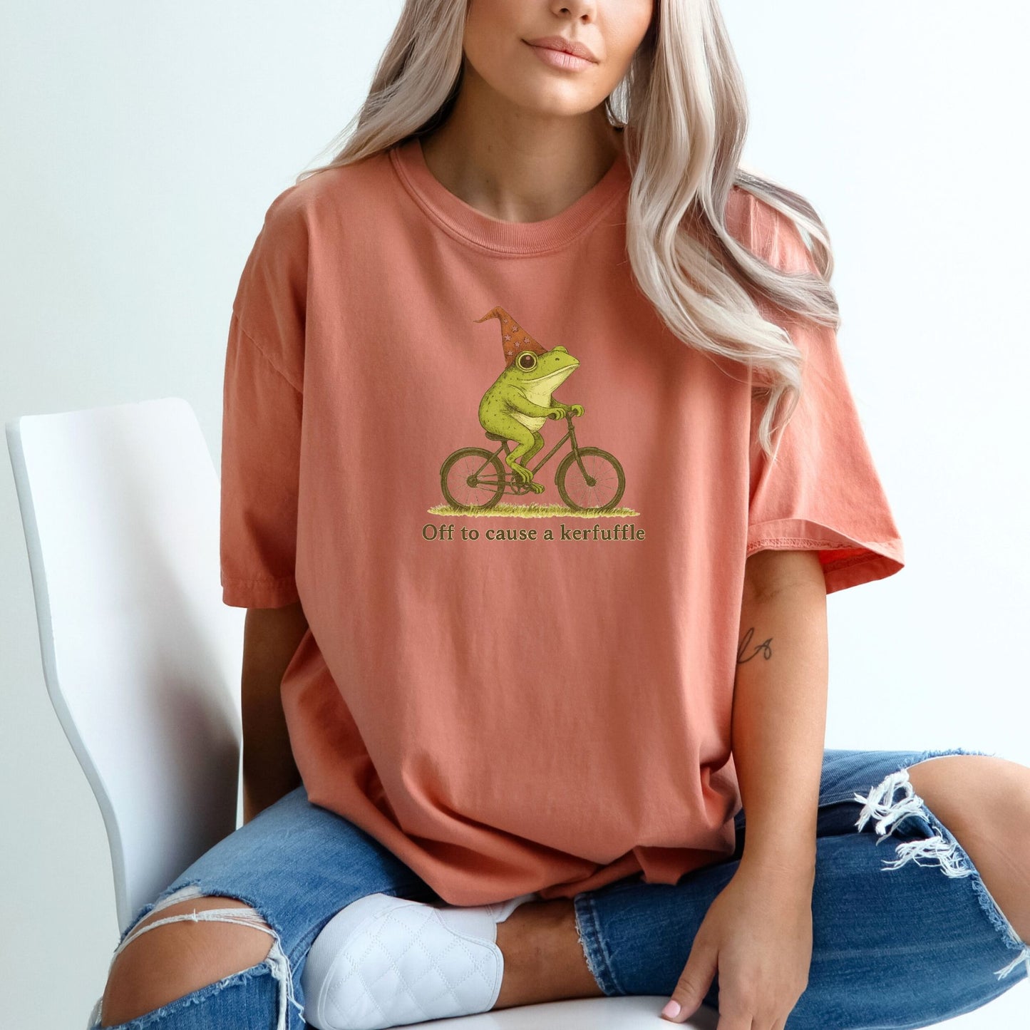 Off to cause a Kerfuffle - Funny Frog Meme Comfort Colors ® Heavyweight Ring Spun T-shirt