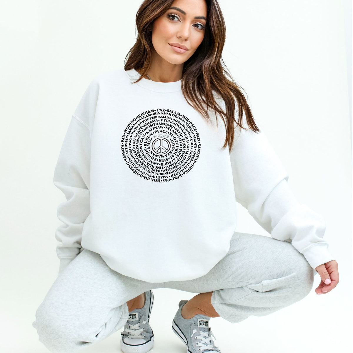 Can You Say PEACE - Gildan Crewneck - artwork designed by Cynthia NeJame