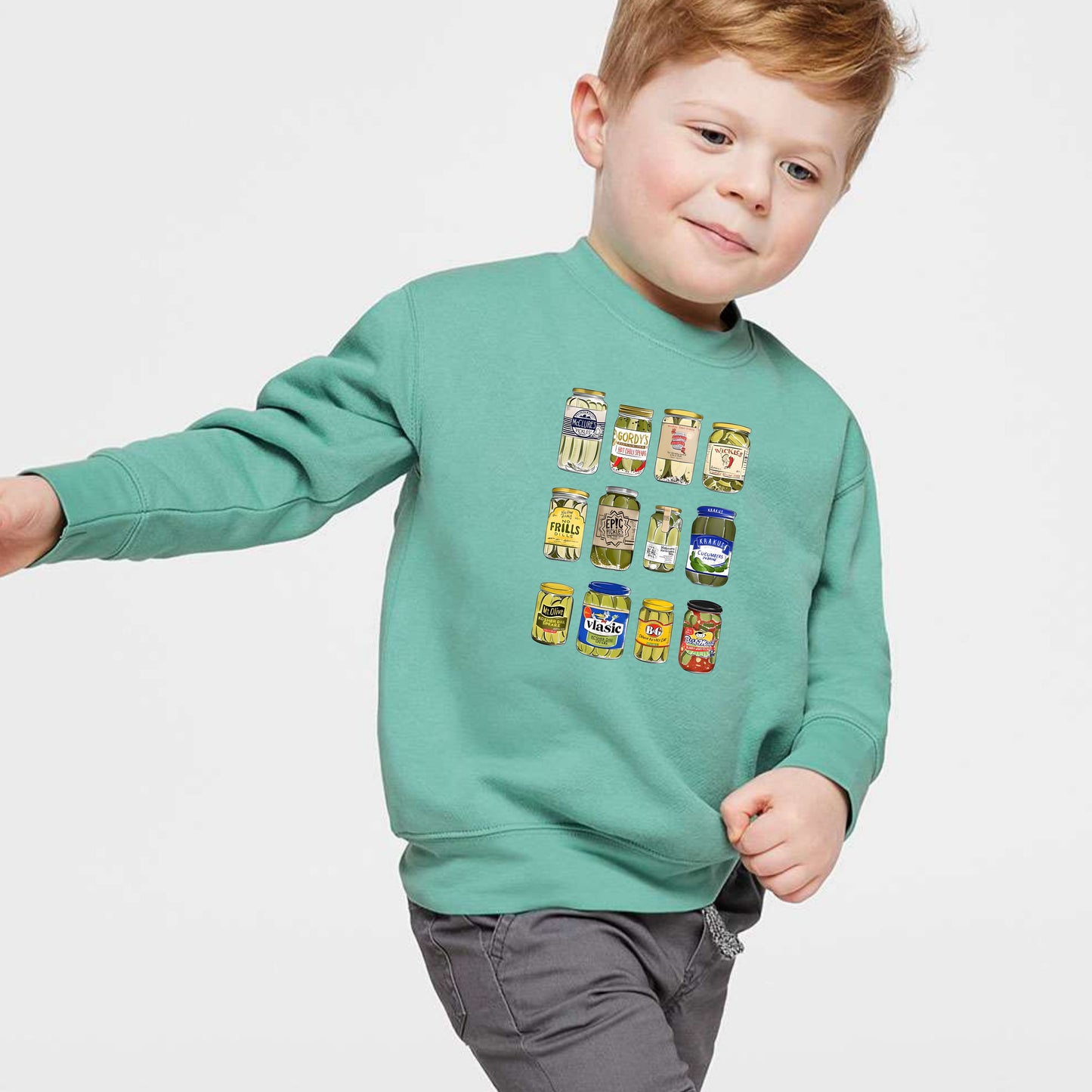 Pickle Jar Drawing Toddler Fleece Crewneck Sweatshirt - For Pickle Lovers Only