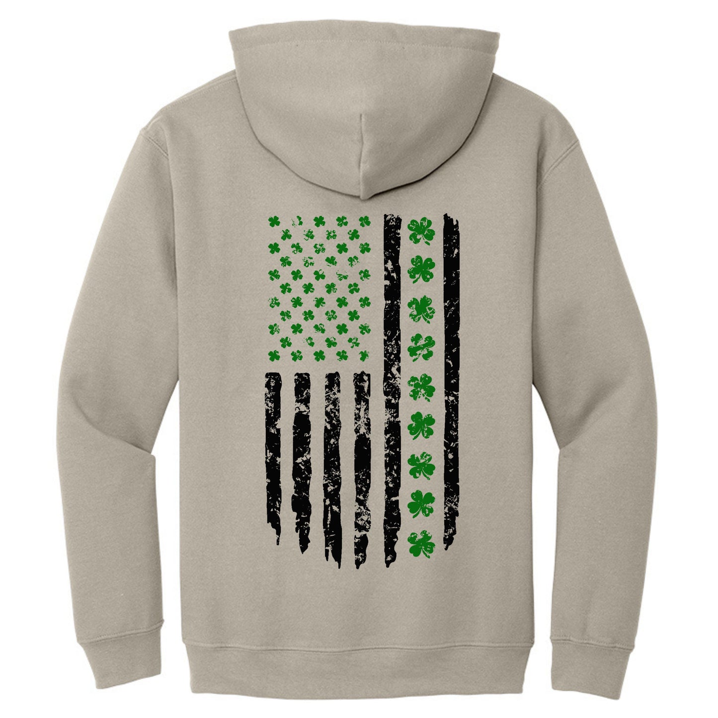 Shamrock Distressed American Flag - Gildan Heavy Blend Hoodie