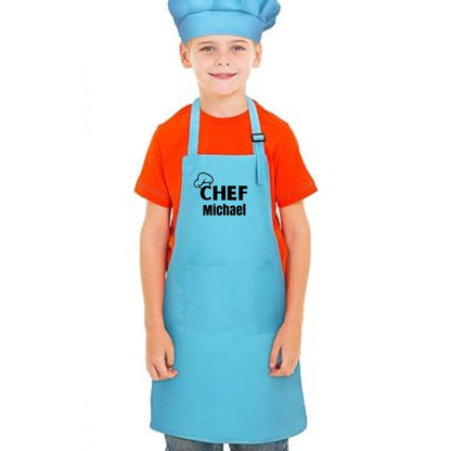 "Chef" Apron and Hat Set for Kids - Personalized with name!