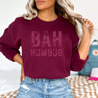 BAH HUMBUG Distressed Top - Available in short sleeve, long sleeve, crewneck or hoodie