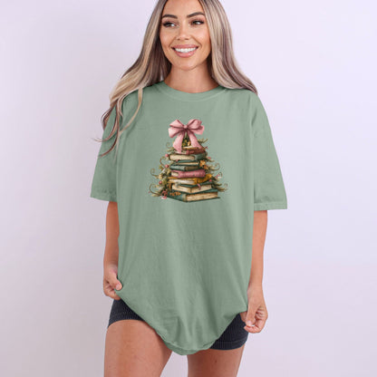 BOOK CHRISTMAS TREE - Comfort Colors ® Heavyweight Ring Spun Tee