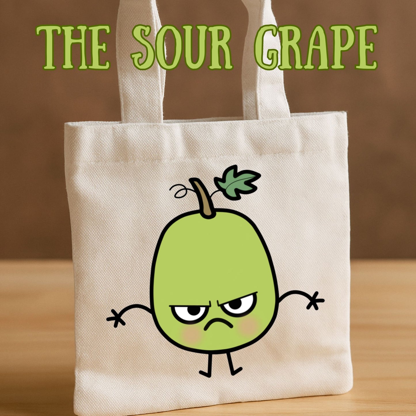 The Bad Seed Inspired Mini Tote Bags – 8" x 8.75" White Canvas - Choose your favorite character!