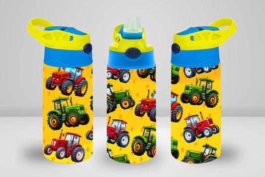 12 oz. Kids Stainless Tumbler with Straw Lid - Tractors