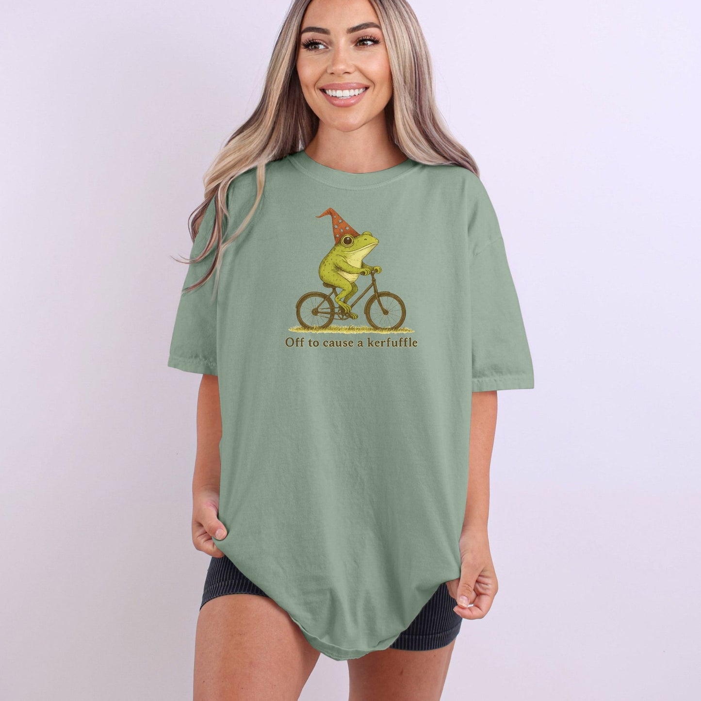 Off to cause a Kerfuffle - Funny Frog Meme Comfort Colors ® Heavyweight Ring Spun T-shirt