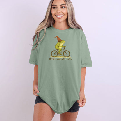 Off to cause a Kerfuffle - Funny Frog Meme Comfort Colors ® Heavyweight Ring Spun T-shirt